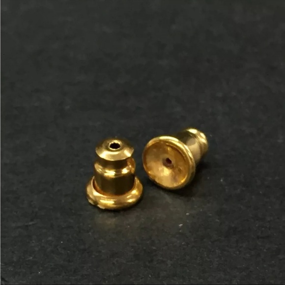 DIOR Logo CD Pierced Earrings Rhinestone Accent Gold - Picture 8 of 10